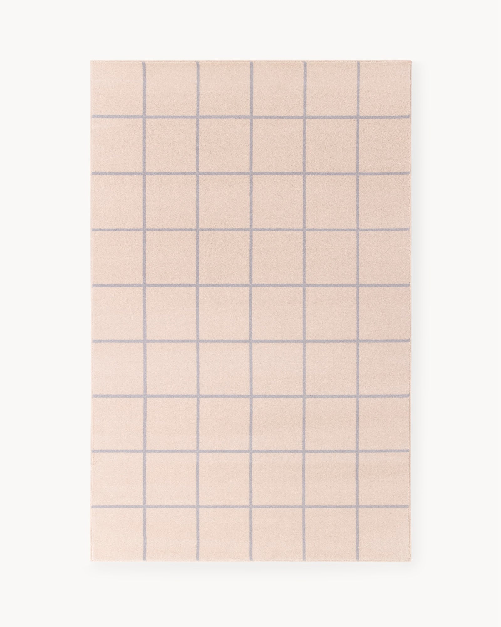 Dywan wełniany GRID - dywan wełniany z regularnym wzorem w kratkę, widok z góry.