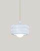 Lampa BUNS - lampa wisząca z okrągłym kloszem i prostym zawieszeniem. Widok z przodu.