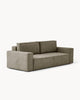 Sofa z funkcją spania CUBE, tkanina infini - sofa z funkcją spania widoczna z boku, z prostymi liniami i wygodnymi poduszkami.
