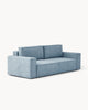 Sofa z funkcją spania CUBE, tkanina infini - sofa z funkcją spania widoczna z boku, z prostymi liniami i wygodnymi poduszkami.