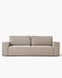 Sofa z funkcją spania CUBE, tkanina infini - sofa widok z przodu, z prostymi liniami i niskim oparciem. Zawiera funkcję spania.