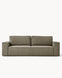 Sofa z funkcją spania CUBE, tkanina infini - sofa widok z przodu, z prostymi liniami i niskim oparciem. Zawiera funkcję spania.