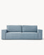 Sofa z funkcją spania CUBE, tkanina infini - sofa widok z przodu, z prostymi liniami i niskim oparciem. Zawiera funkcję spania.