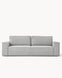 Sofa z funkcją spania CUBE, tkanina infini - sofa widok z przodu, z prostymi liniami i niskim oparciem. Zawiera funkcję spania.