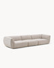 Sofa modułowa VIBE (3 el.) - sofa modułowa z widokiem z boku, prezentująca zaokrąglone krawędzie i segmenty.