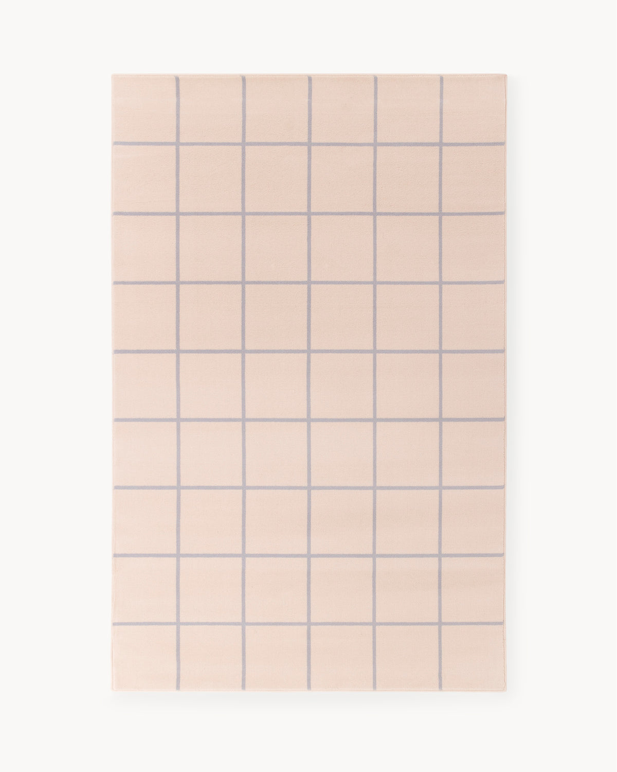 Dywan wełniany GRID - dywan wełniany z regularnym wzorem w kratkę, widok z góry.