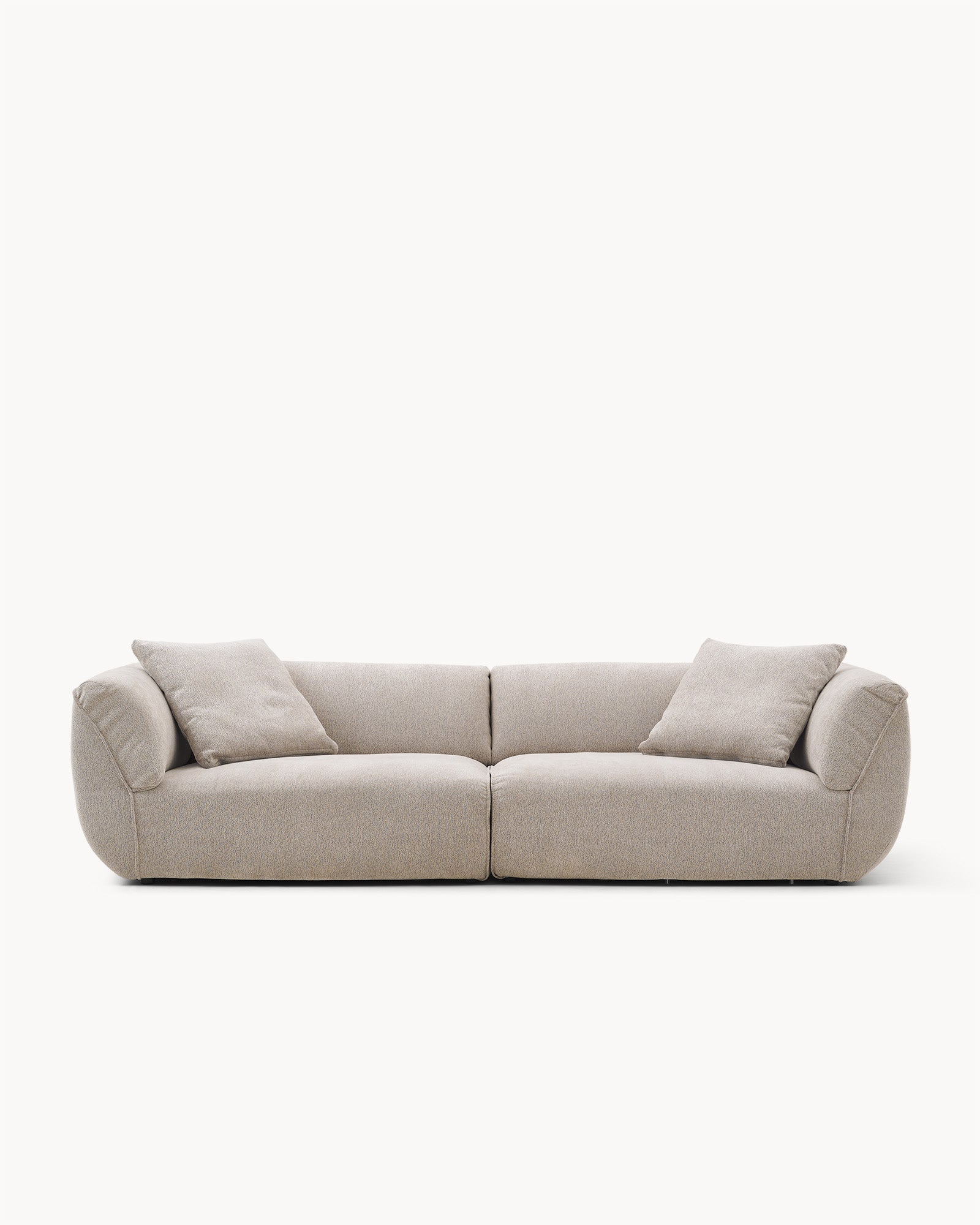 Sofa modułowa VIBE ( 2 el.) - sofa modułowa z widokiem z boku, z dwoma poduszkami na oparciu.