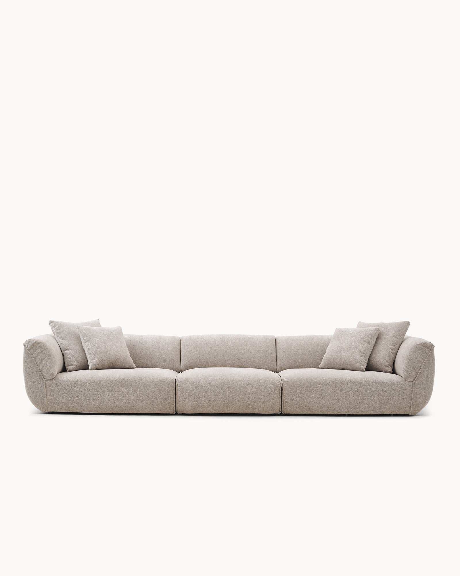 Sofa modułowa VIBE (3 el.) - sofa modułowa z widokiem z boku, z poduszkami na oparciu.