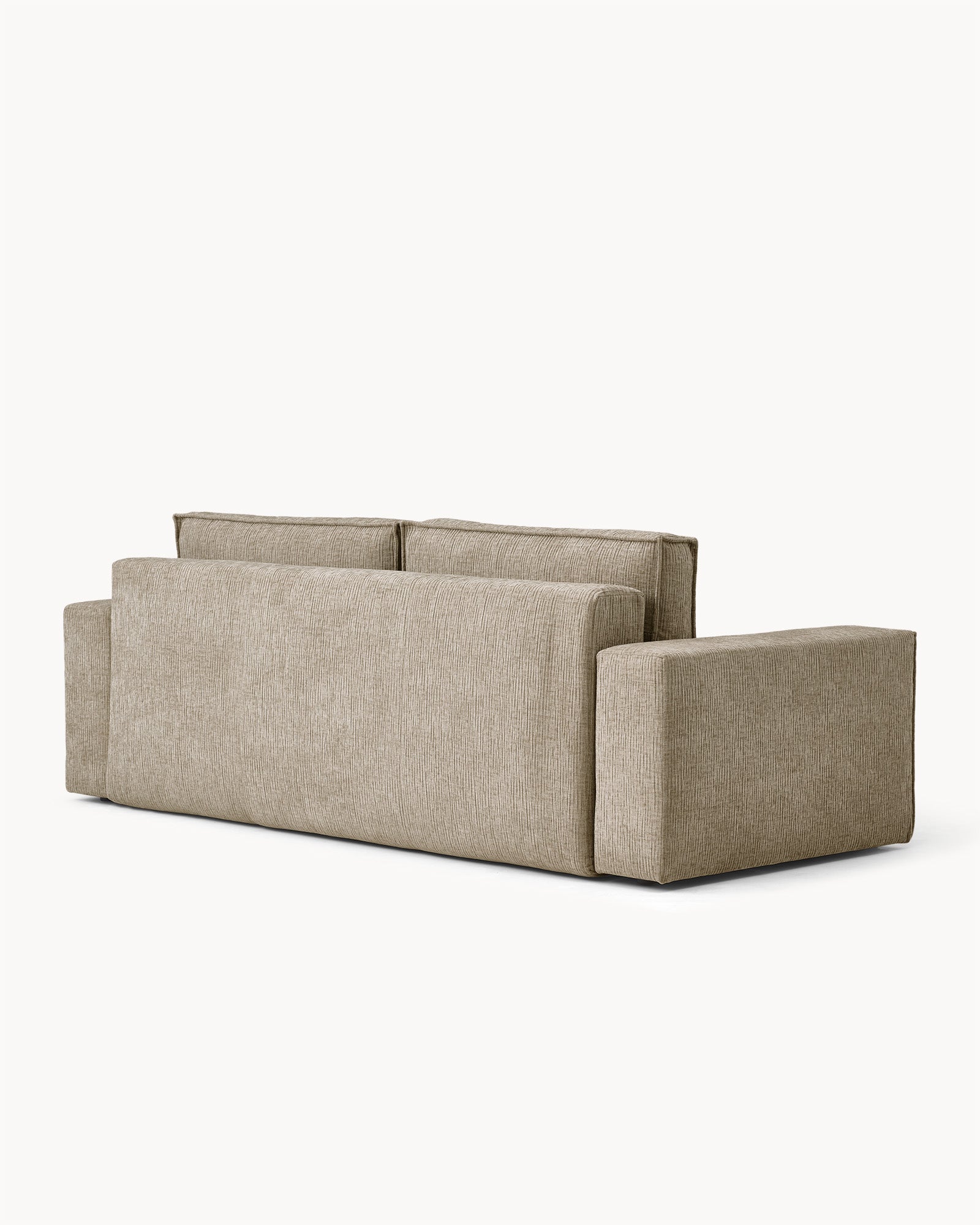 Sofa z funkcją spania CUBE, tkanina infini - sofa z funkcją spania widok z boku, z prostymi liniami i niskim oparciem.