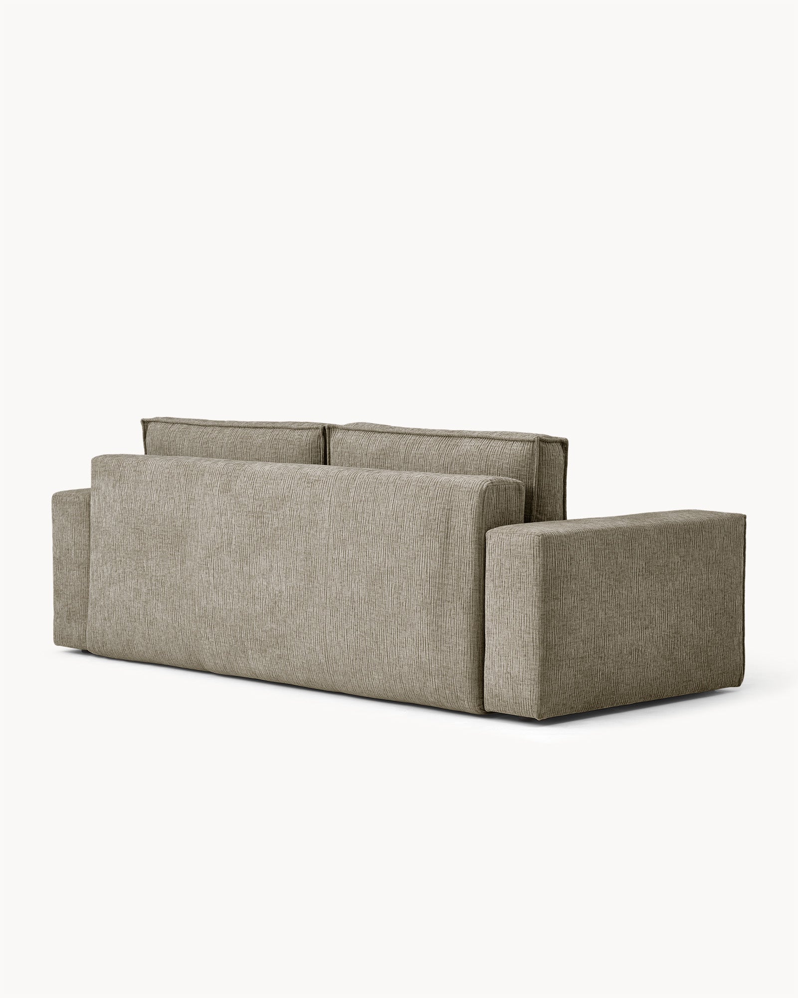 Sofa z funkcją spania CUBE, tkanina infini - sofa z funkcją spania widok z boku, z prostymi liniami i niskim oparciem.