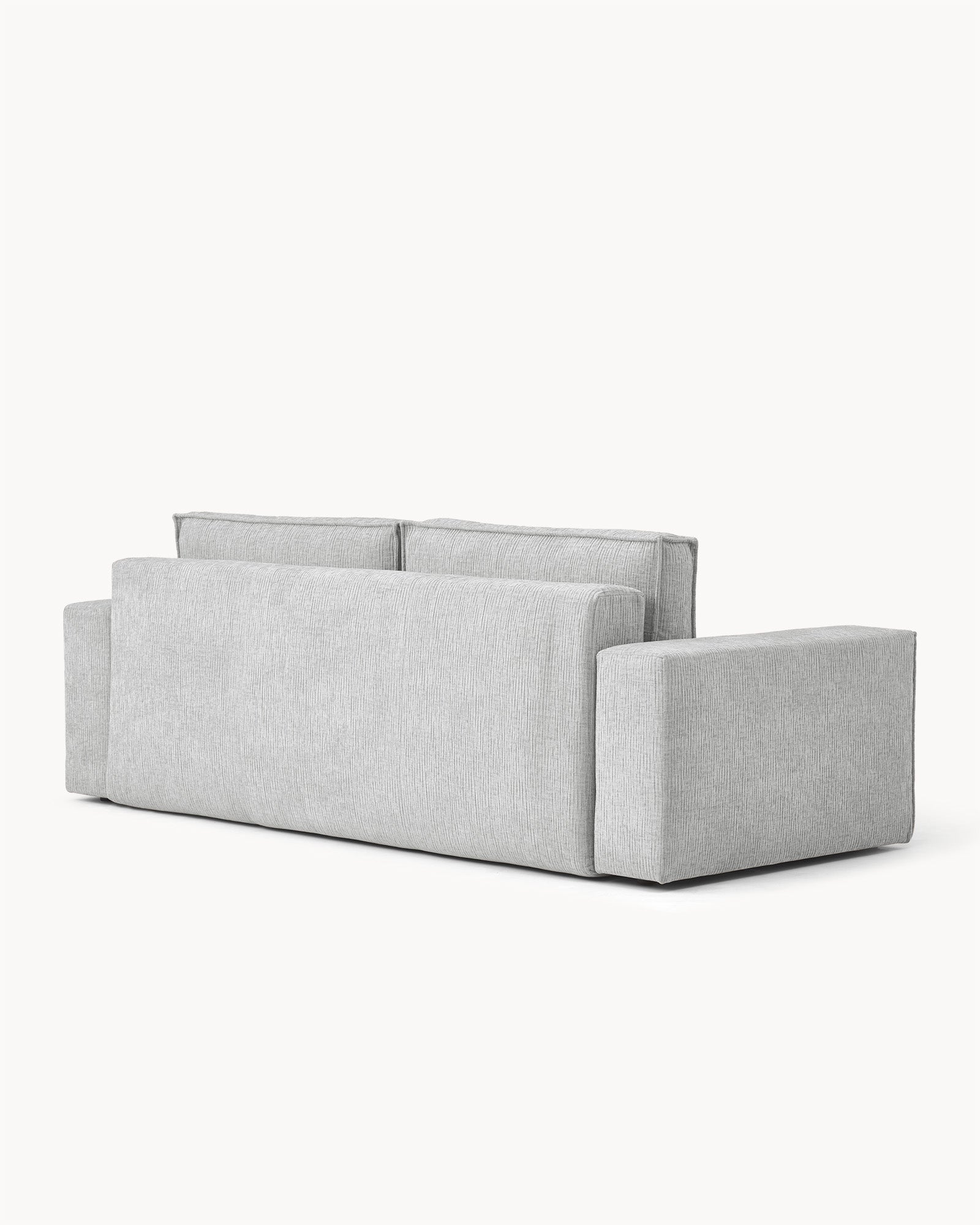 Sofa z funkcją spania CUBE, tkanina infini - sofa z funkcją spania widok z boku, z prostymi liniami i niskim oparciem.